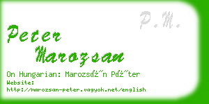 peter marozsan business card